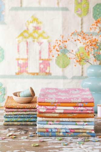 Tilda Patchwork Stoff Baumwolle - Sunday Brunch - White Flower Pink